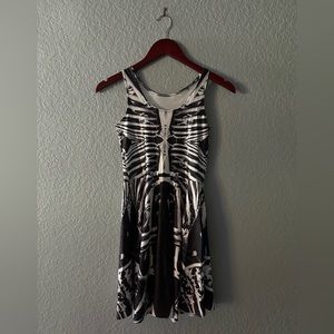 Silky sexy skeleton skater dress